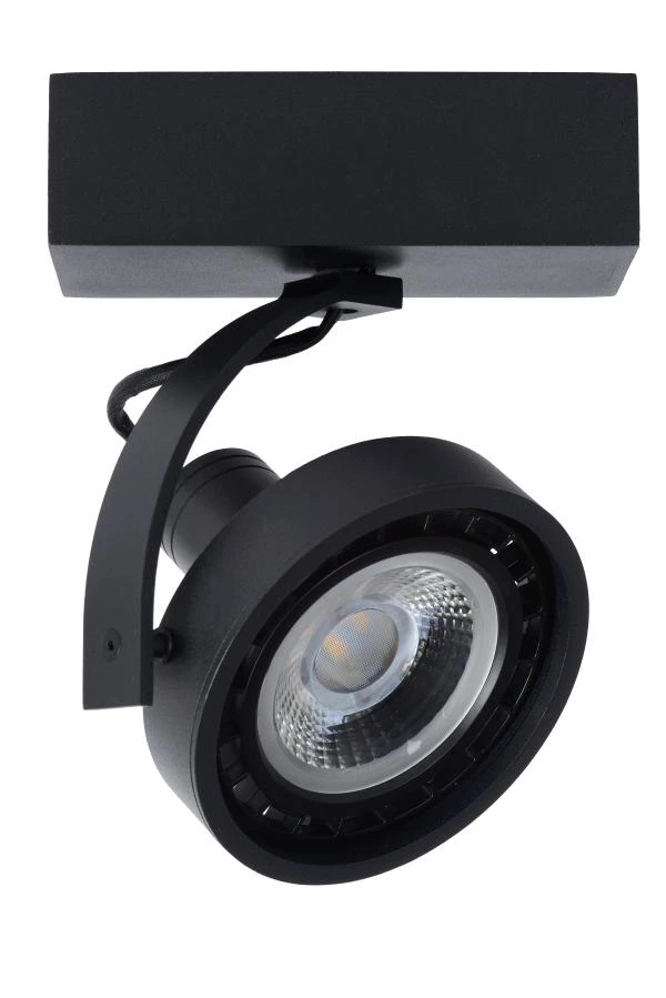 Lucide DORIAN - Plafondspot - Ø 11,7 cm - LED Dim to warm - GU10 (ES111) - 1x12W 2200K/3000K - Zwart - uitgezet